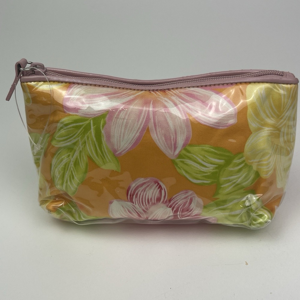 Saks Fifth Avenue Real Clothes Bright Floral Pouch Make Up Zipper Bag